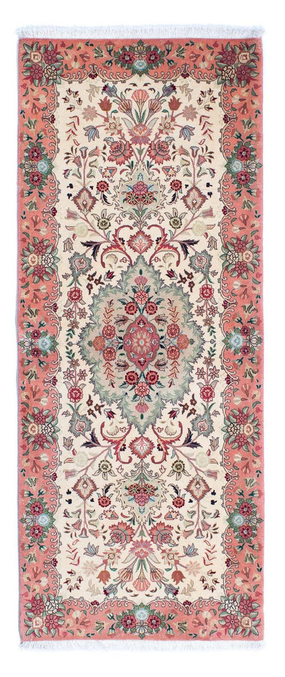 Täbriz - 50 Raj Teppich 81x204cm - Perserteppich - beige