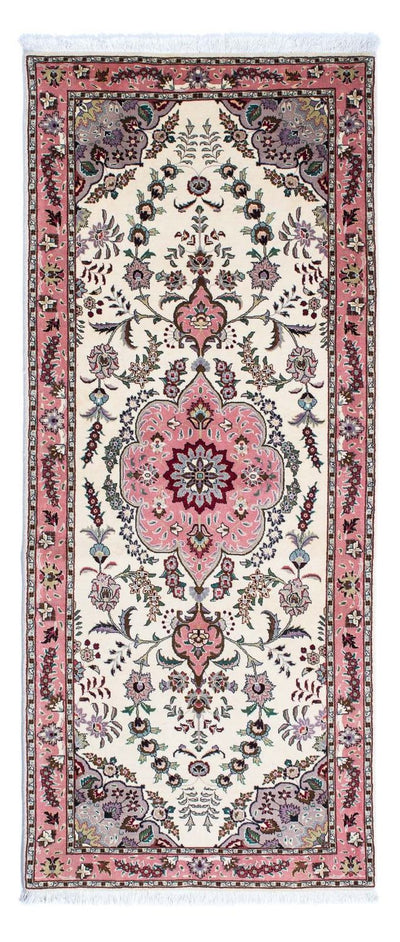 Täbriz - 50 Raj Teppich 82x202cm - Perserteppich - beige