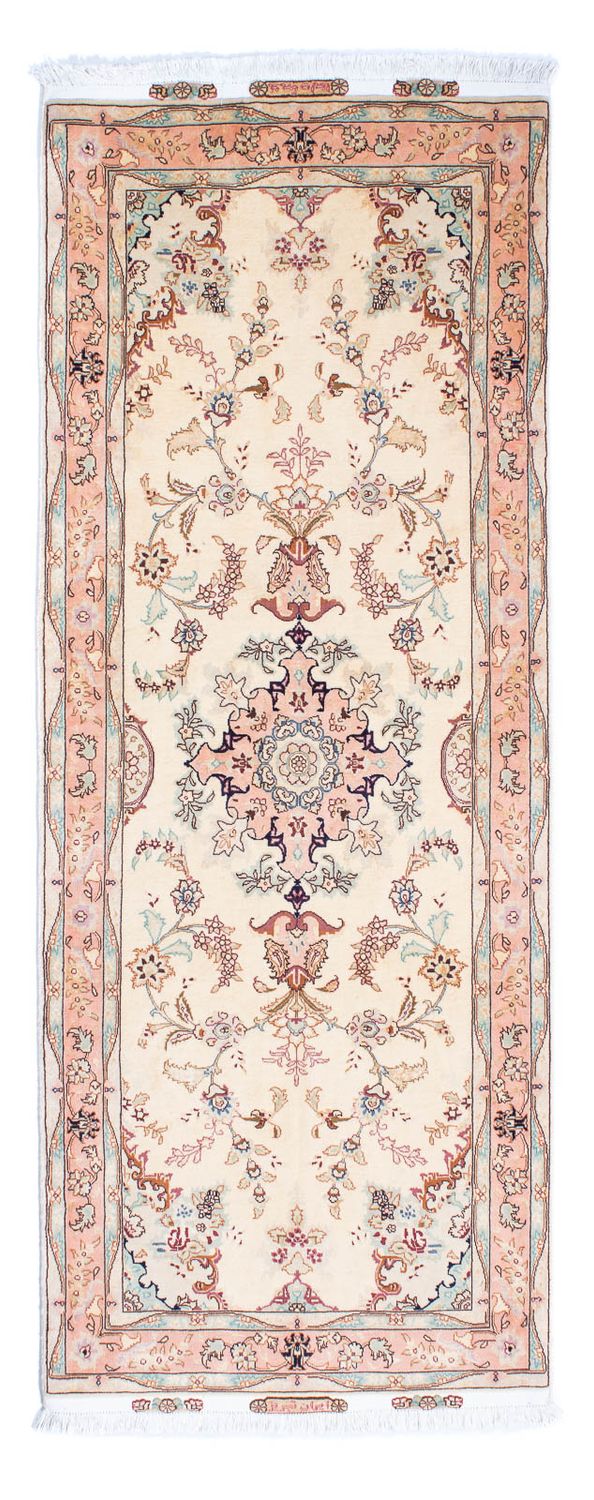 Täbriz - 50 Raj Teppich 81x212cm - Perserteppich - beige