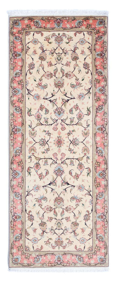 Täbriz - 50 Raj Teppich 77x202cm - Perserteppich - beige