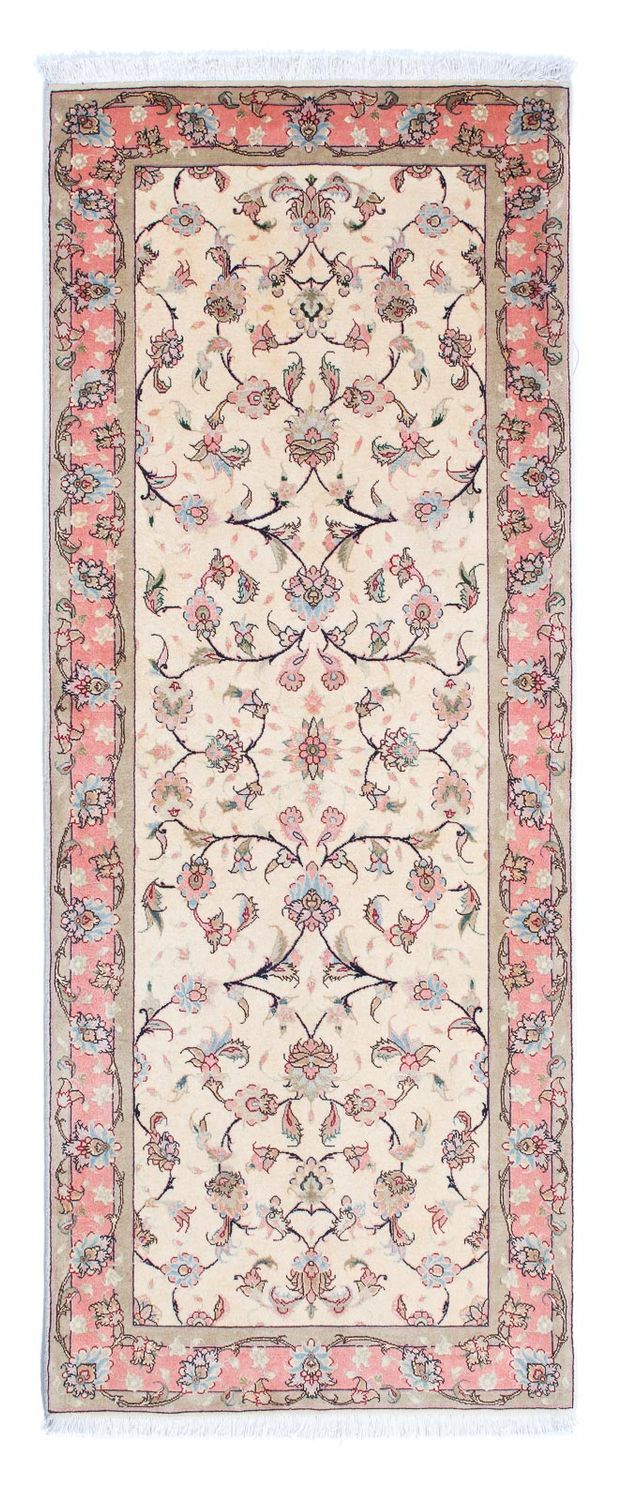 Täbriz - 50 Raj Teppich 77x202cm - Perserteppich - beige