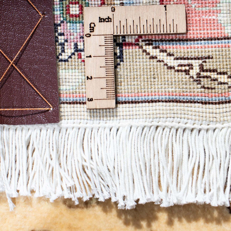 Täbriz - 50 Raj Teppich 77x202cm - Perserteppich - beige