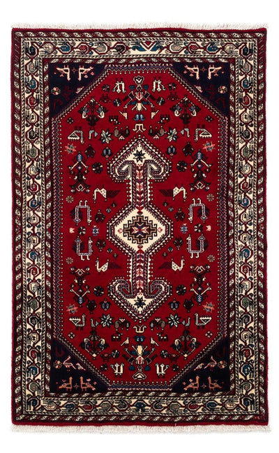 Abadeh Teppich 99x163cm - Perserteppich - dunkelrot