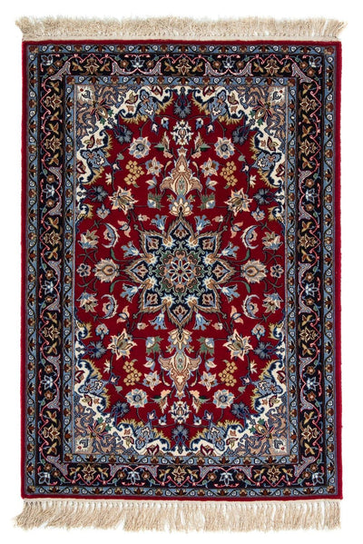 Isfahan Teppich 70x100cm - Perserteppich - dunkelrot