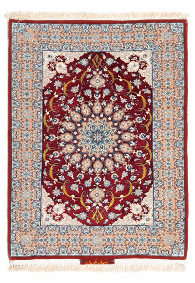 Isfahan Teppich 84x119cm - Perserteppich - dunkelrot
