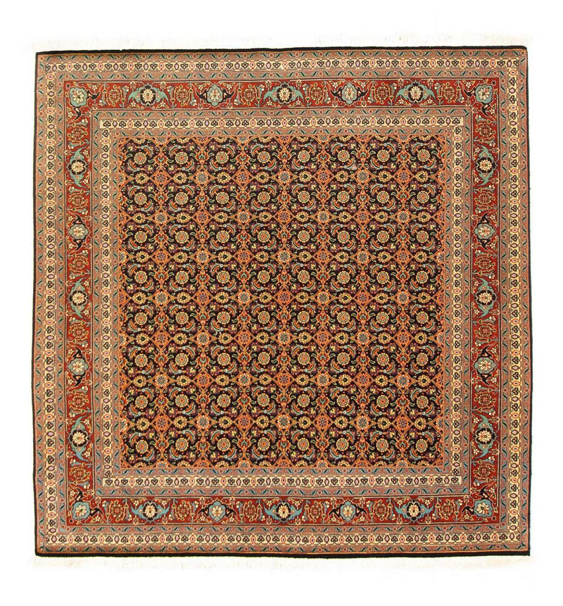 Täbriz - 50 Raj Teppich 155x156cm - Perserteppich - schwarz