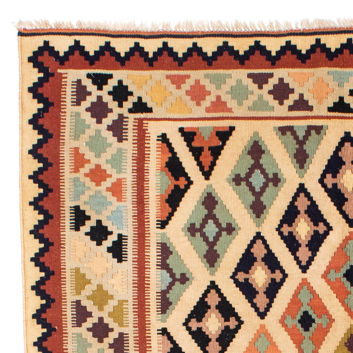 Kelim Fars Teppich 148x207cm - hellbraun