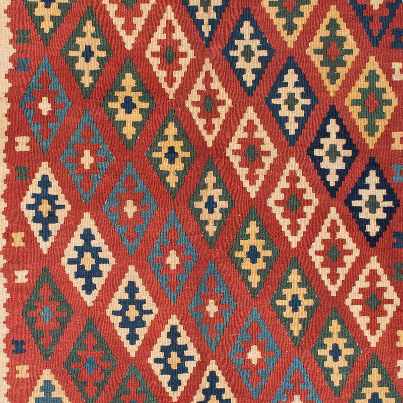 Kelim Fars Teppich 156x206cm - dunkelrot