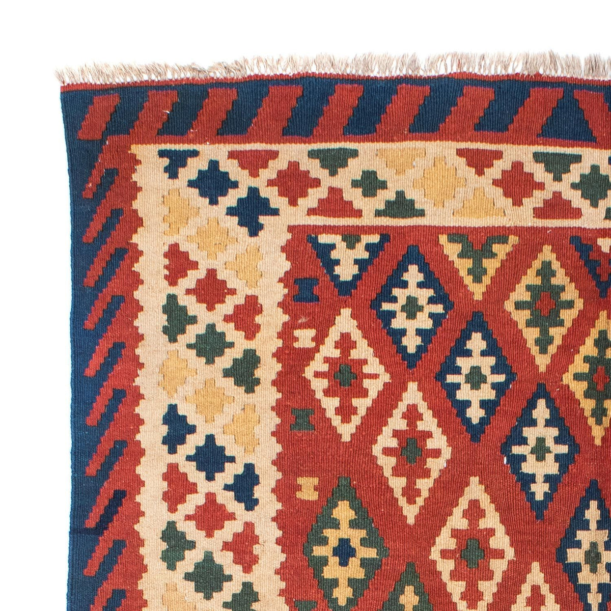 Kelim Fars Teppich 156x206cm - dunkelrot