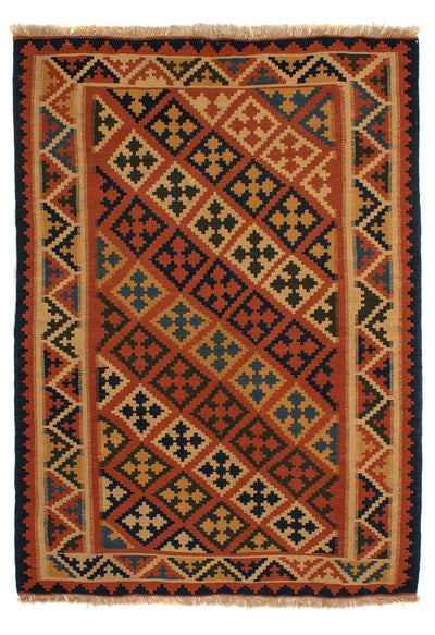 Kelim Fars Teppich 157x200cm - braun