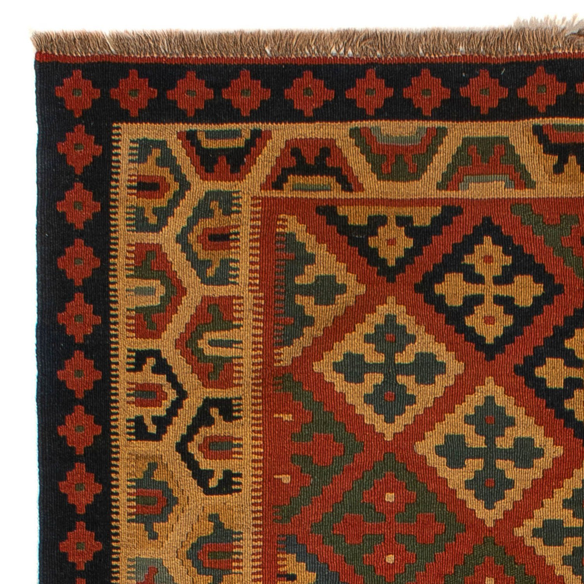 Kelim Fars Teppich 148x213cm - dunkelrot