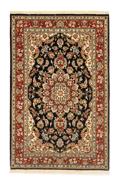 Ghom Teppich 100x152cm - Perserteppich - schwarz