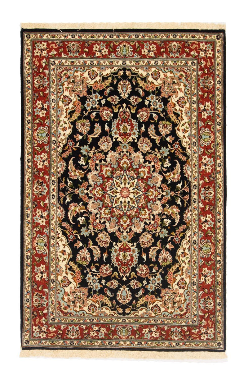 Ghom Teppich 100x152cm - Perserteppich - schwarz