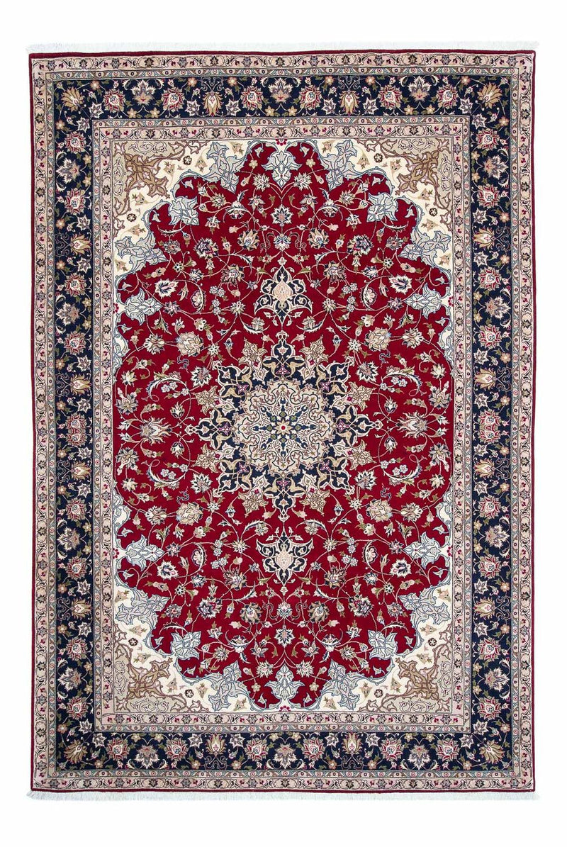 Täbriz - 50 Raj Teppich 203x297cm - Perserteppich - dunkelrot