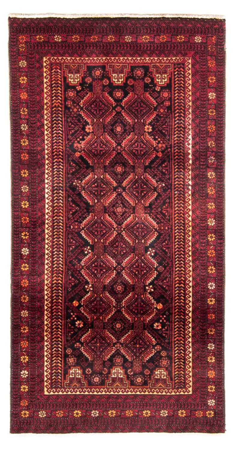 Belutsch Teppich 102x216cm - Orientteppich - dunkelrot