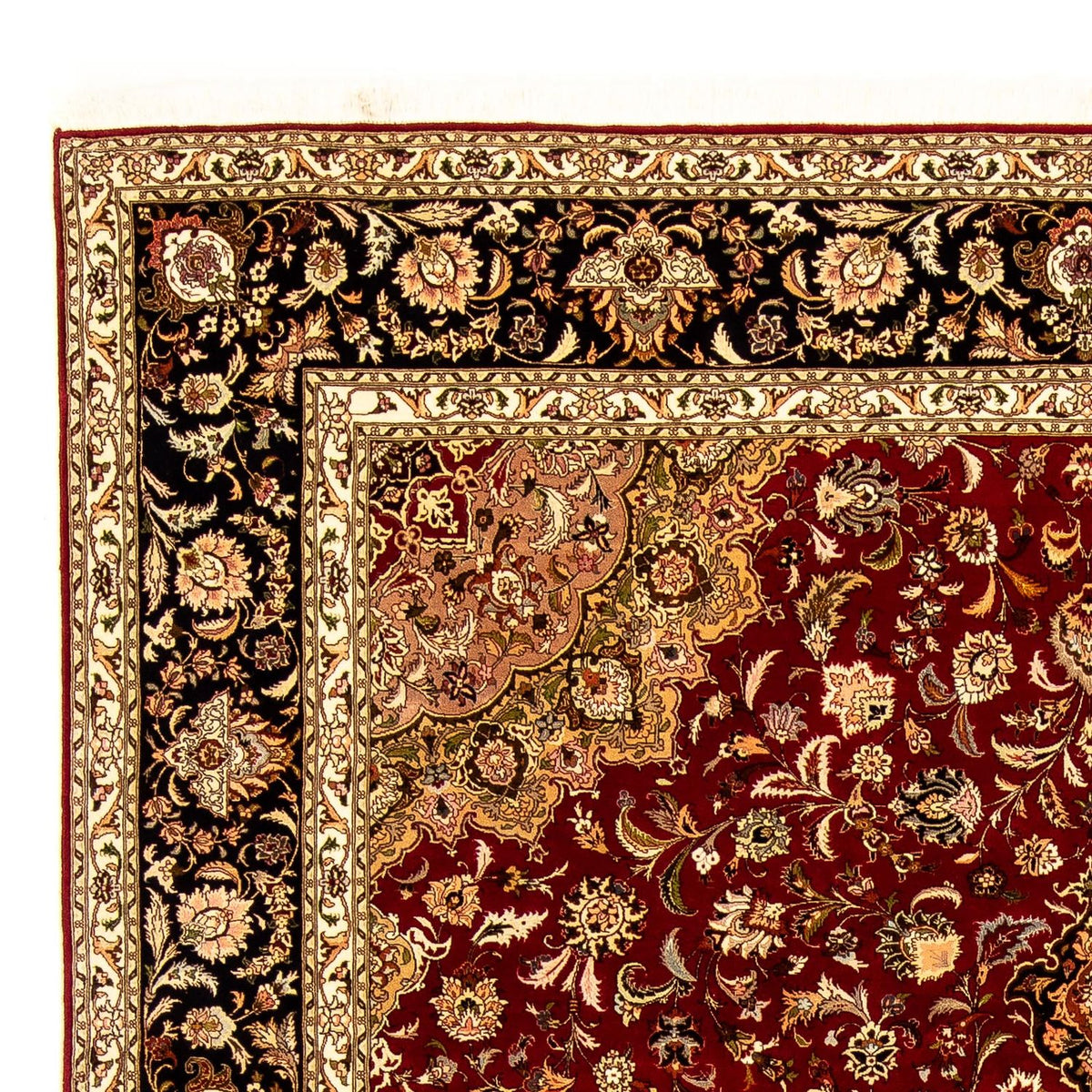Täbriz - 50 Raj Teppich 250x351cm - Perserteppich - dunkelrot