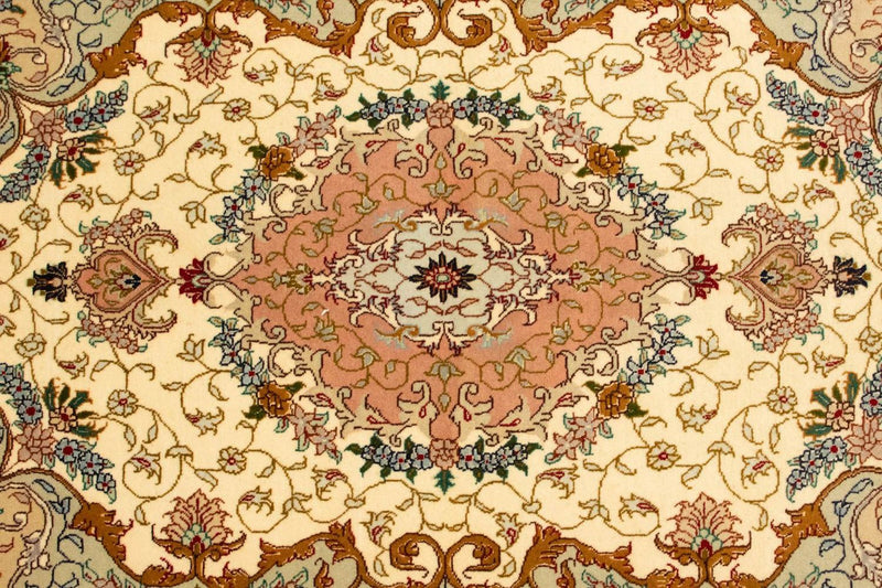Täbriz - 50 Raj Teppich 100x152cm - Perserteppich - beige