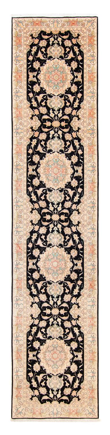 Täbriz - 50 Raj Teppich 87x419cm - Perserteppich - dunkelblau