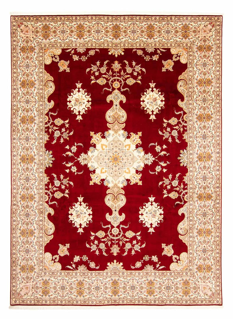 Täbriz - 50 Raj Teppich 298x402cm - Perserteppich - dunkelrot
