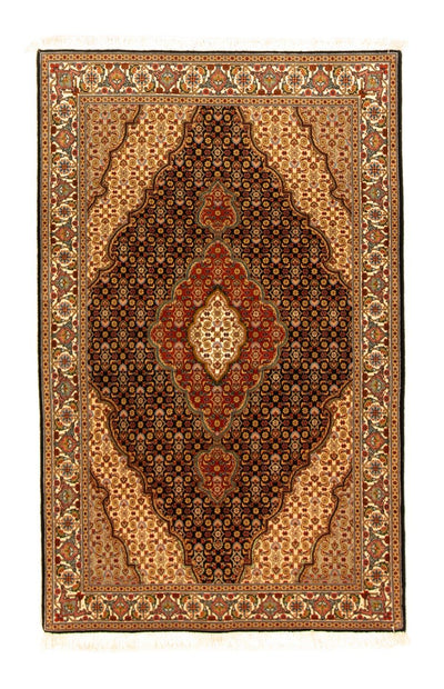 Täbriz - 50 Raj Teppich 100x155cm - Perserteppich - dunkelblau
