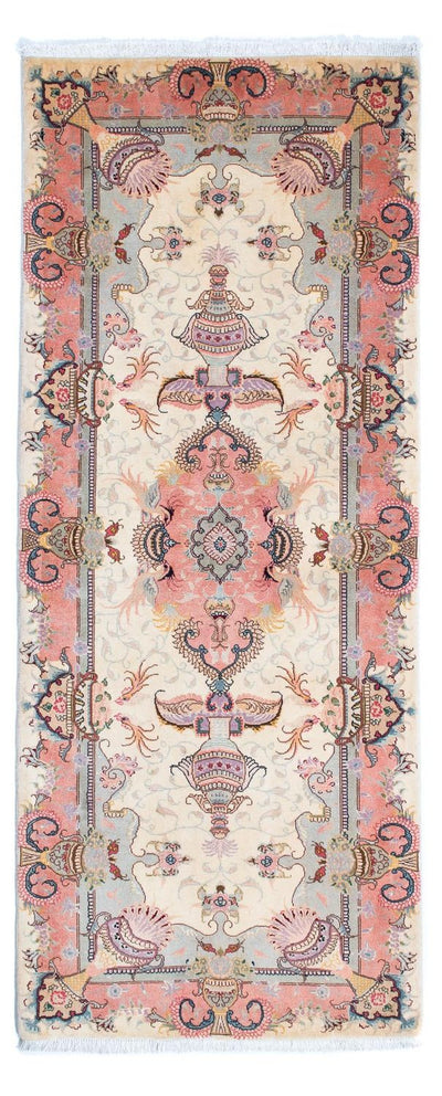 Täbriz - 50 Raj Teppich 80x203cm - Perserteppich - beige