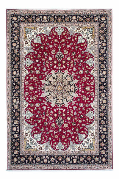 Täbriz - 50 Raj Teppich 204x307cm - Perserteppich - dunkelrot