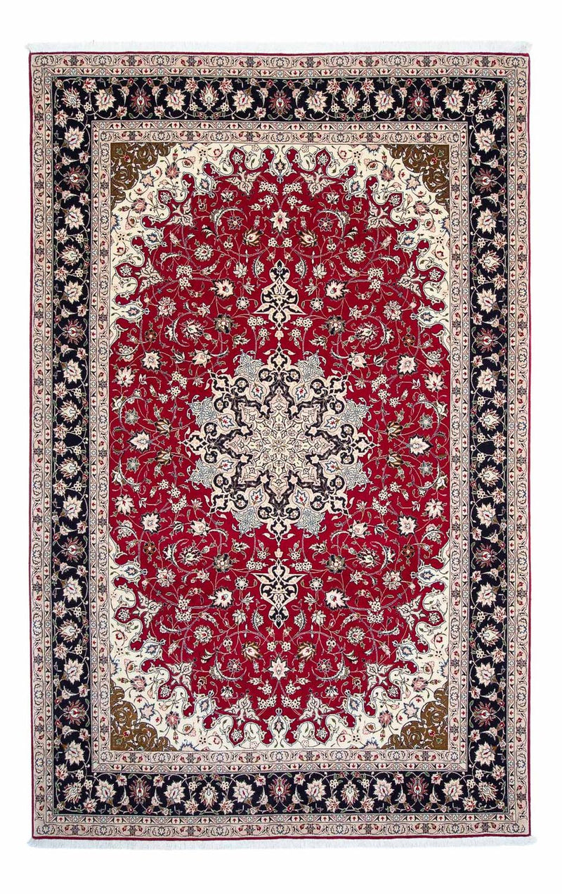 Täbriz - 50 Raj Teppich 205x318cm - Perserteppich - dunkelrot