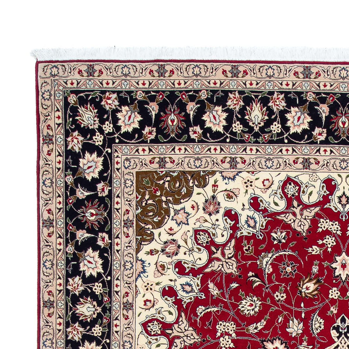 Täbriz - 50 Raj Teppich 205x318cm - Perserteppich - dunkelrot