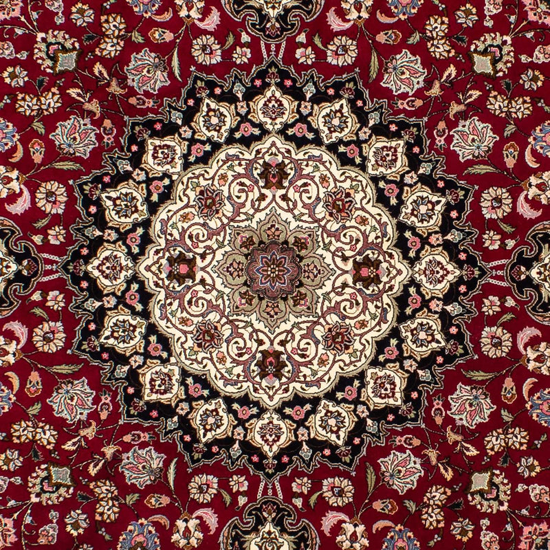 Täbriz - 50 Raj Teppich 245x245cm - Perserteppich - dunkelrot