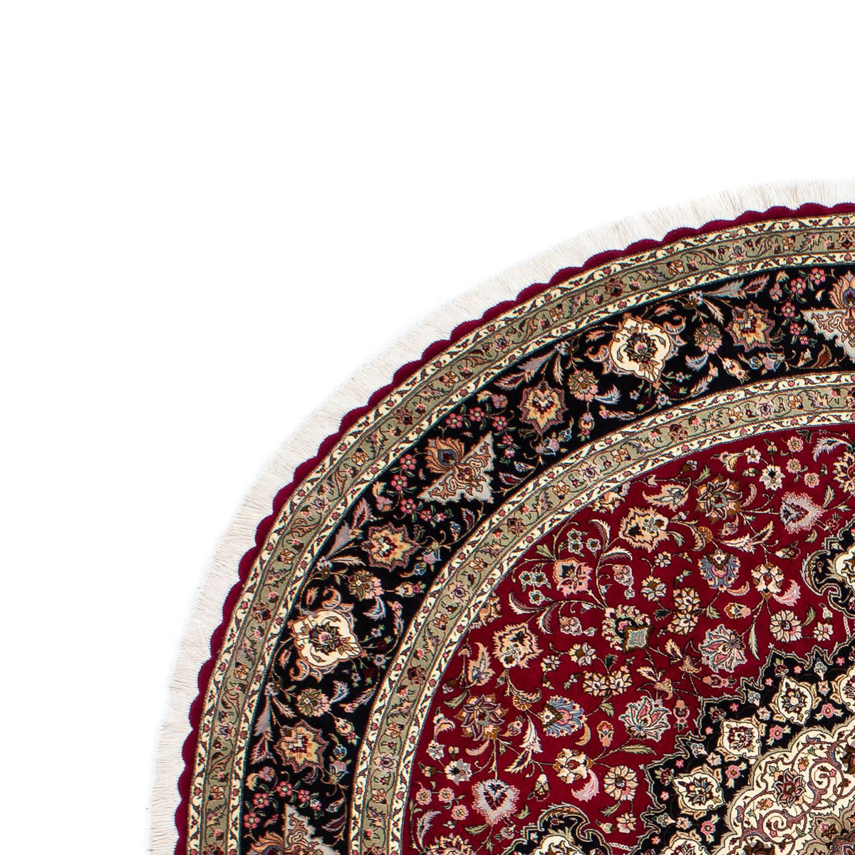 Täbriz - 50 Raj Teppich 245x245cm - Perserteppich - dunkelrot