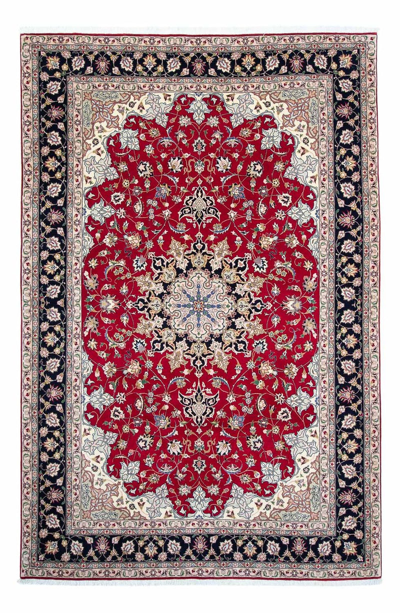Täbriz - 50 Raj Teppich 203x302cm - Perserteppich - dunkelrot