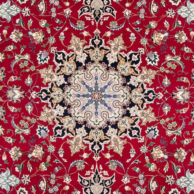 Täbriz - 50 Raj Teppich 203x302cm - Perserteppich - dunkelrot