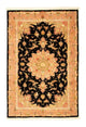 Täbriz - 50 Raj Teppich 105x154cm - Perserteppich - schwarz