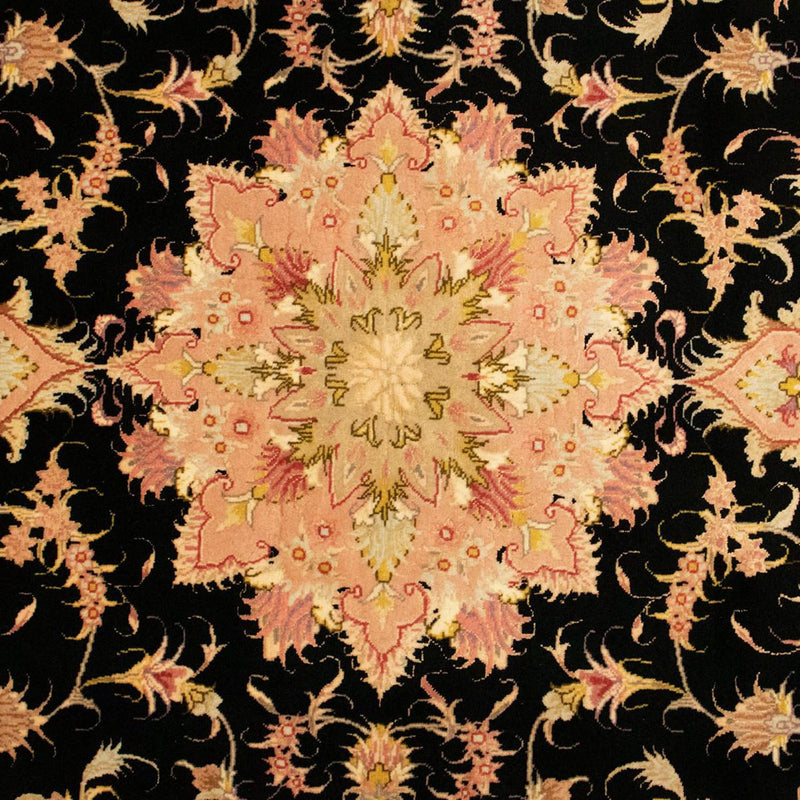 Täbriz - 50 Raj Teppich 105x154cm - Perserteppich - schwarz