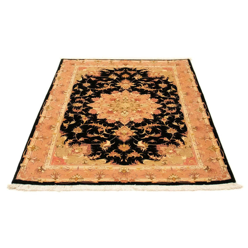 Täbriz - 50 Raj Teppich 105x154cm - Perserteppich - schwarz
