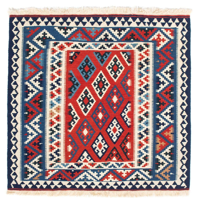 Kelim Fars Teppich 95x103cm - dunkelrot
