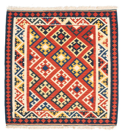 Kelim Fars Teppich 102x103cm - dunkelrot