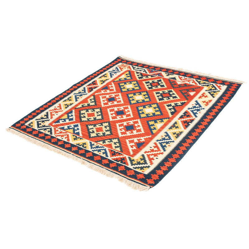 Kelim Fars Teppich 102x103cm - dunkelrot