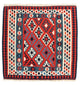 Kelim Fars Teppich 103x104cm - dunkelrot