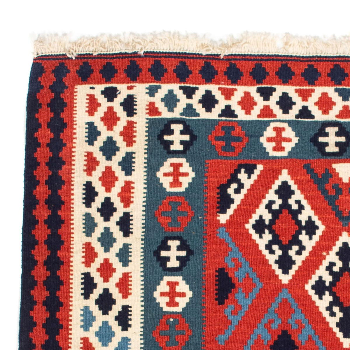 Kelim Fars Teppich 103x104cm - dunkelrot