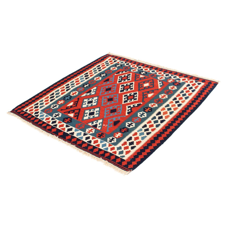 Kelim Fars Teppich 103x104cm - dunkelrot