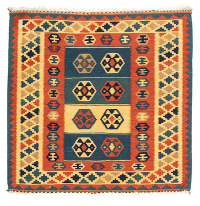 Kelim Fars Teppich 100x100cm - mehrfarbig
