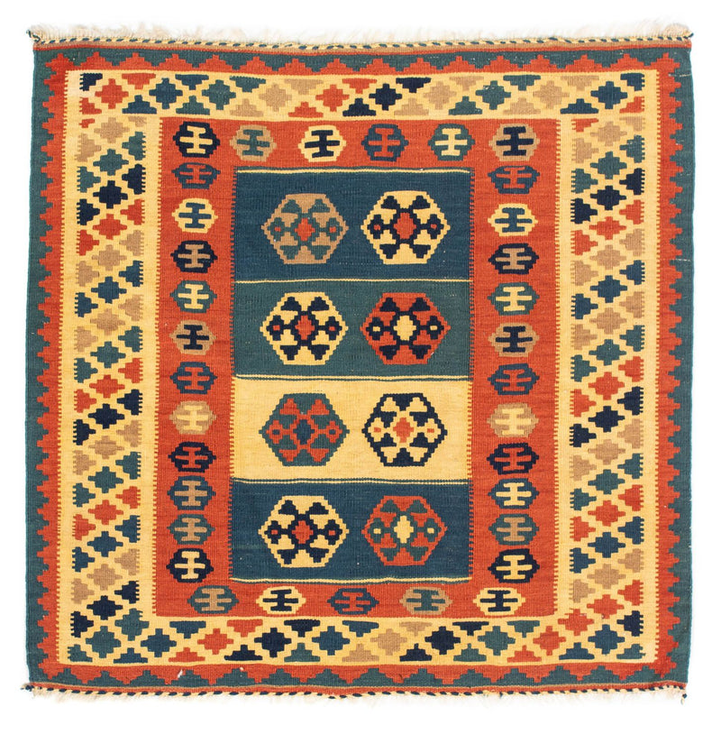 Kelim Fars Teppich 100x100cm - mehrfarbig