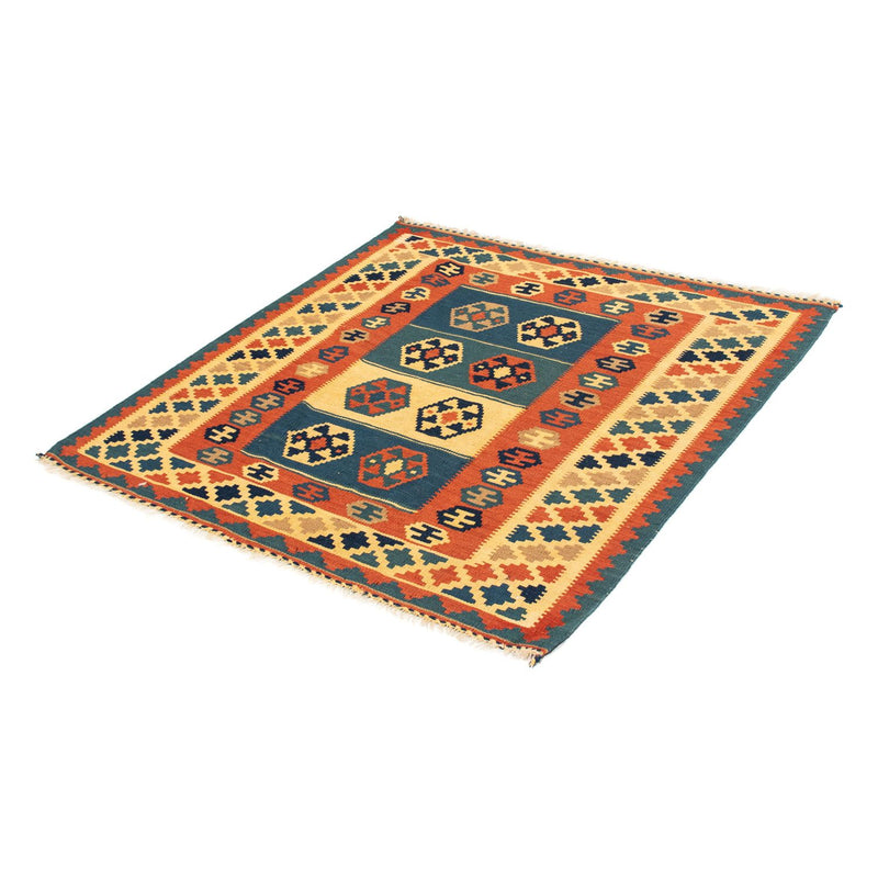 Kelim Fars Teppich 100x100cm - mehrfarbig