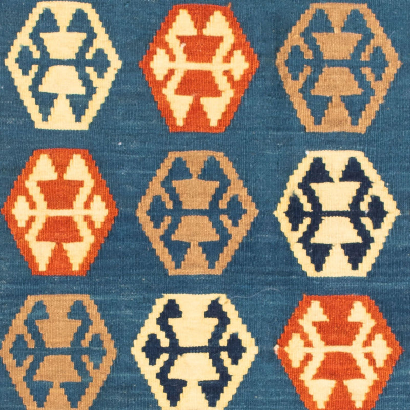 Kelim Fars Teppich 95x102cm - dunkelblau