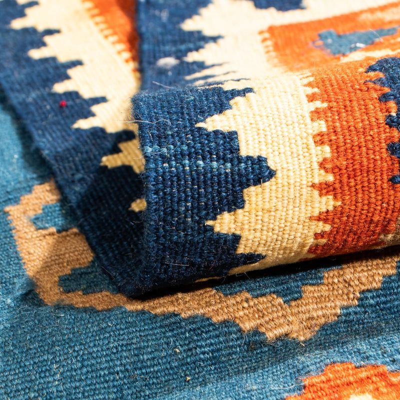 Kelim Fars Teppich 95x102cm - dunkelblau