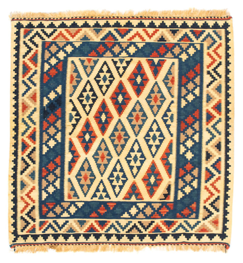Kelim Fars Teppich 100x100cm - beige