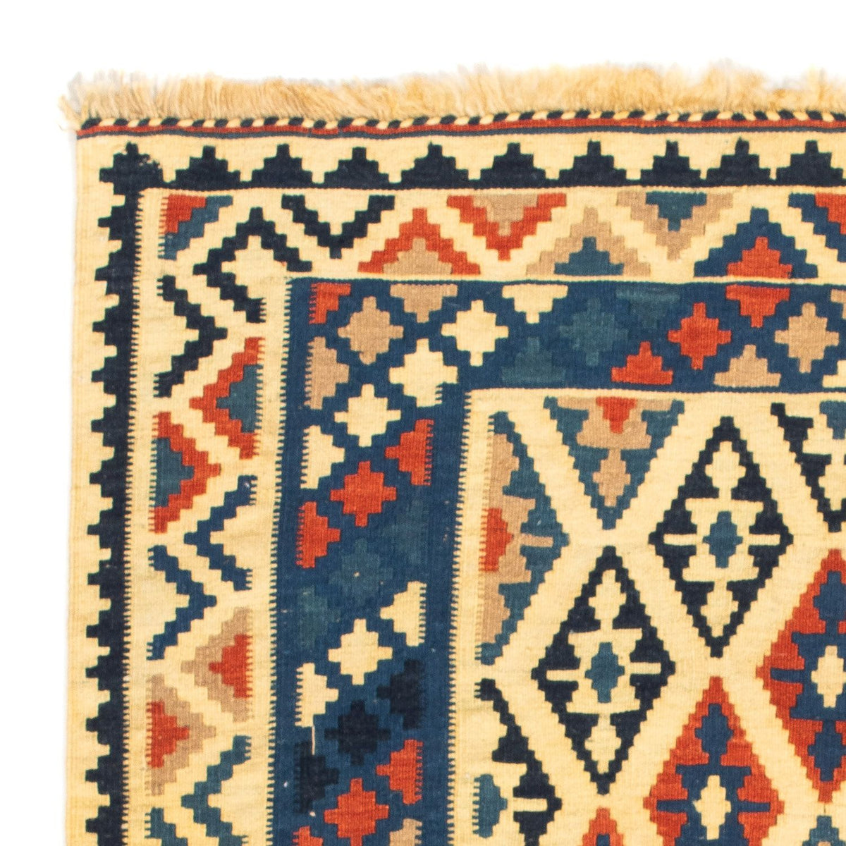 Kelim Fars Teppich 100x100cm - beige