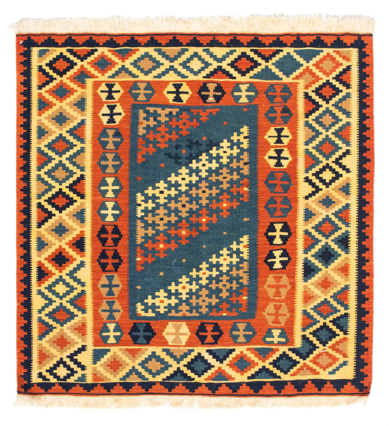 Kelim Fars Teppich 100x105cm - mehrfarbig