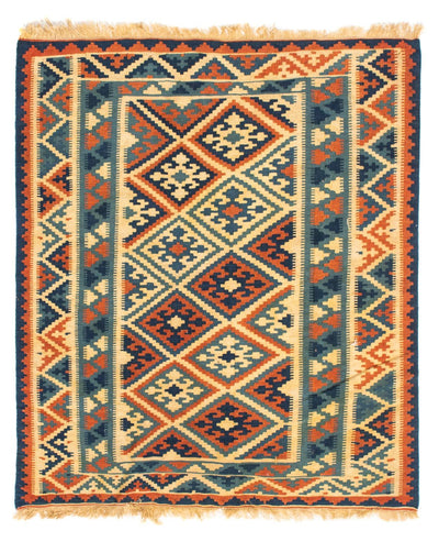 Kelim Fars Teppich 95x105cm - mehrfarbig